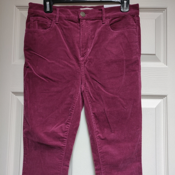 NWT LOFT Outlet High Rise Skinny Petite Corduroy Pants Purple Size 6P - Picture 3 of 7